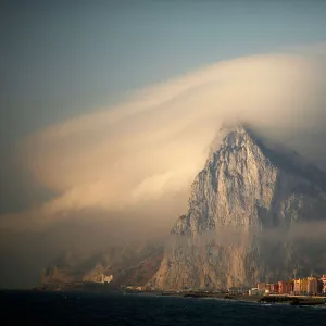 Gibraltar Partially Covered by Cloud