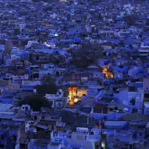Print of Jodhpur residential area at dusk