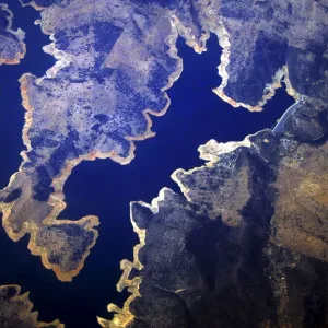 Reservoir can be seen in this aerial view taken in the drought-affected western region