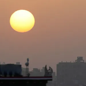 The sun rises in Cairo