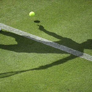 Tennis - General view of the shadow of a competitor