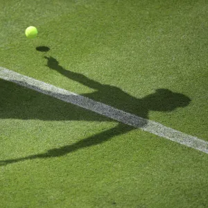 Tennis - General view of the shadow of a competitor