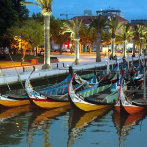 TRADITIONAL BOATS STAND ON ONE OF THE AVEIRO CITY CANALS