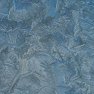 A window with frost pattern is pictured on top of highest German mountain, the Zugspitze