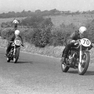 Malcolm Templeton (Matchless) and Brian Duffy (Norton) 1955 Senior Ulster Grand Prix