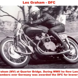 Les Graham DFC Print, 1953 TT Quarter Bridge