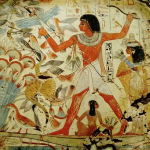 Mural from the wall of the tomb-chapel of Nebamun near Thebes Egypt dates to around 1350 - 1400 BC