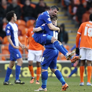 Birmingham City: Paul Robinson and Lee Novak Celebrate Winning Goal vs. Blackpool (Sky Bet Championship)