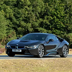 BMW i8 Coupe 2017 Grey dark, and blue