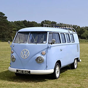 VW Volkswagen Classic Camper van, 1965, Blue, light