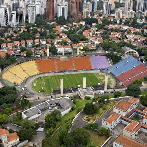 Aerial view of the Estadio Pacaembu in Sao Paulo, Brazil