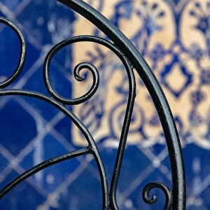 Africa, Morocco, Fes. Close-up of wrought-iron design