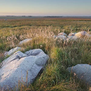 Boulders of quartzite in Touch the Sky Prairie, southwest, Minnesota