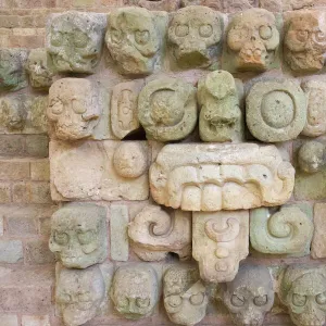 Carving at Copan Ruins, Maya Site of Copan, UNESCO World Heritage site, Honduras