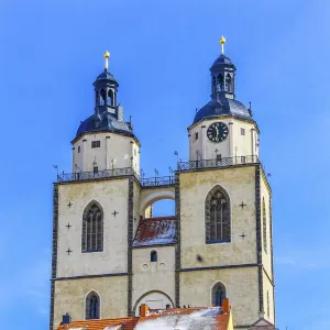 Colorful Market Square, Saint Marys City Church, Stadtkirche Wittenberg, Germany