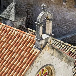 Croatia, Dubrovnik. Rooftop view of the Church of the Annunciation, a Serbian Orthodox church with plenty of elements in Gothic style and was built in 1877