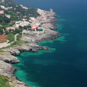 Italy, Puglia, Porto Tricase, Coastline View