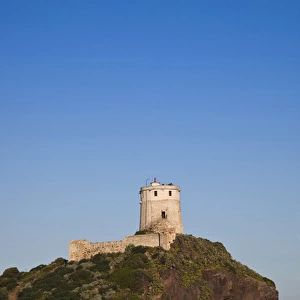 ITALY, Sardinia, Nora. Spanish watchtower by the Laguna di Nora