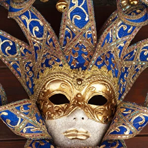 Italy, Venice. Carnival mask on display