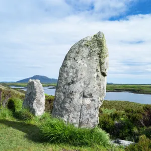 Pobull Fhinn Standing Stones on North Uist in the Outer Hebrides. Europe, Scotland, June