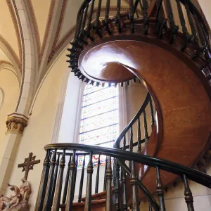 Santa Fe, New Mexico, United States. Famous Loretto Chapel. Miracle staircase