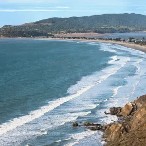 USA, California, San Francisco Bay Area, Marin County, elevated view of Stinson Beach