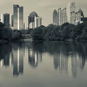 USA, Georgia, Atlanta, city skyline from Piedmont Park