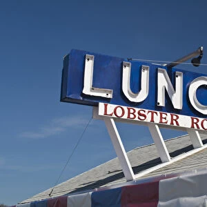 USA, New York, East Hampton. Sign for the Lobster Roll restaurant in Amagansett