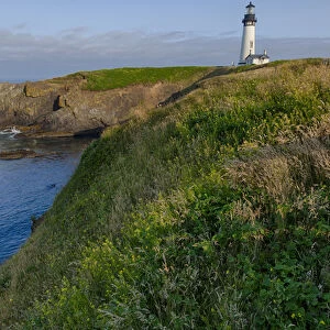 USA, Oregon, Newport, Yaquina Head, historic Yaquina Head Lighthouse, Digital Composite