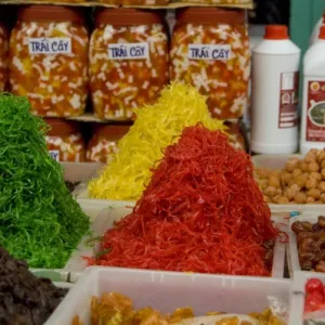 Vietnam, Ho Chi Minh City (aka Saigon). Cholon District (aka China Town) colorful Binh Tay market