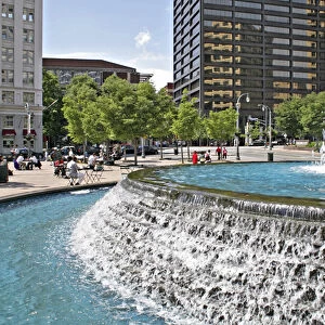 Water fountain in Woodruff Park downtown Atlanta Georgia