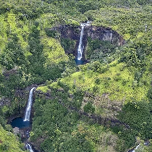Waterfalls in Waimea Canyon State Park, Kauai, Hawaii, USA