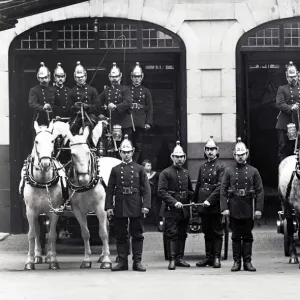 LCC-MFB Red Cross Street fire station and engine, London LFB150