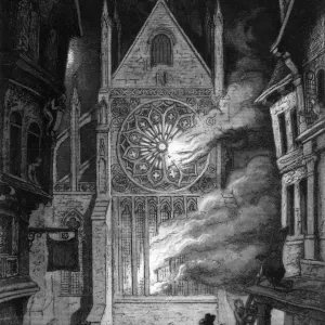 Old St. Pauls Cathedral burns - The Great Fire of London