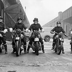 Women dispatch riders in training, WW2