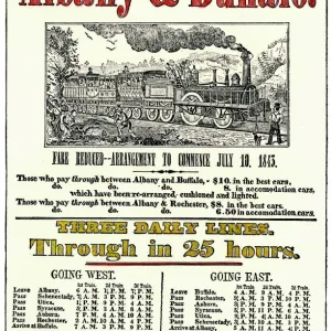 Albany & Buffalo Railroad schedule, 1843