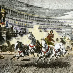 Chariot race in ancient Rome