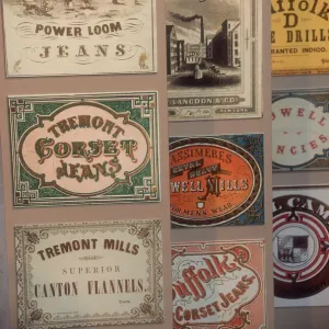 19th-Century American Textile Mill Labels Print. Art Prints