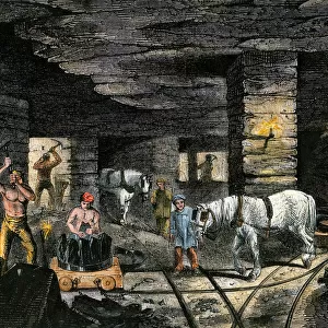 Coal mine in England, 1850s