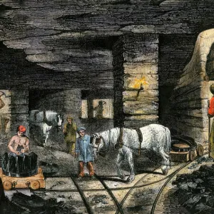 Coal mine in England, 1850s