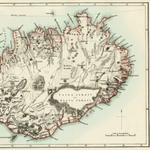 Iceland map, 1800s