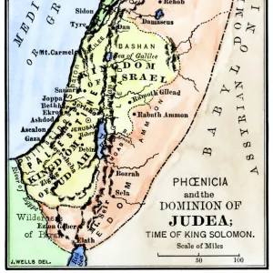 Map of ancient Palestine kingdoms of Judah and Israel