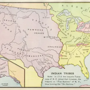 Indianerstämme der USA im Jahr 1715