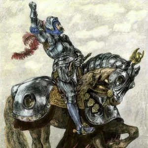 Medieval knight on horseback