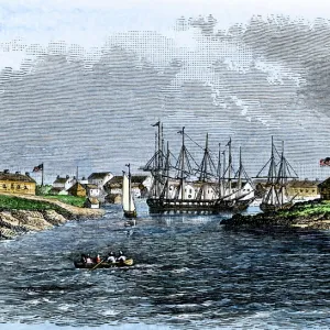 US Navy base at Sackets Harbor, NY, 1814