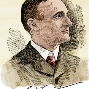 George Eastman Print: A Hand-Colorized Woodcut of the Kodak Founder George Eastman Print: A Hand-Colorized Woodcut of the Kodak Founder