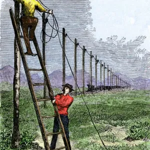 Telegraph Wire Installation Print Telegraph Wire Installation Print