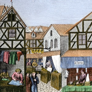 Shops in a medieval French town