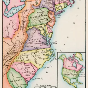 Thirteen original colonies in 1776