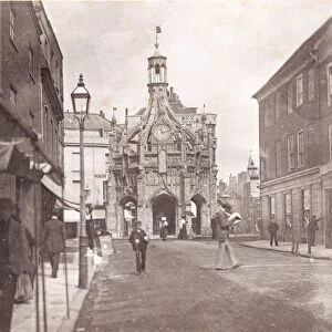 Chichester: the Market Cross from South Street, 1897